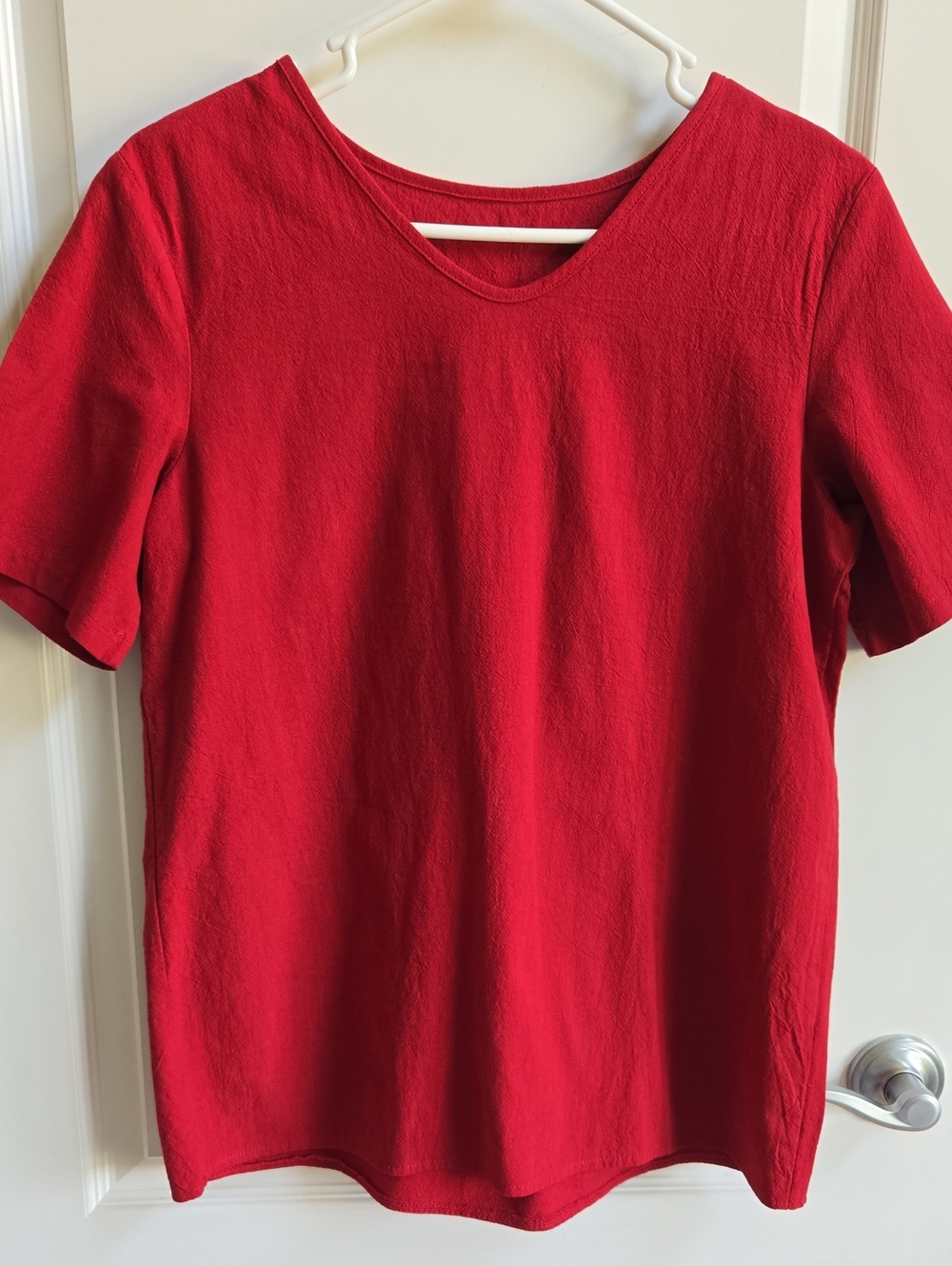 Boutique Short-Sleeve V-Neck Top